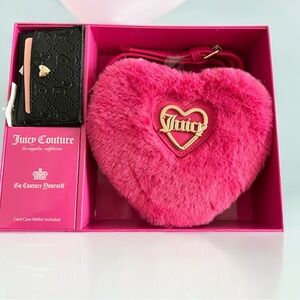JUICY COUTURE GIFT SET FREE LOVE HEART CROSSBODY WITH CARD HOLDER PINK